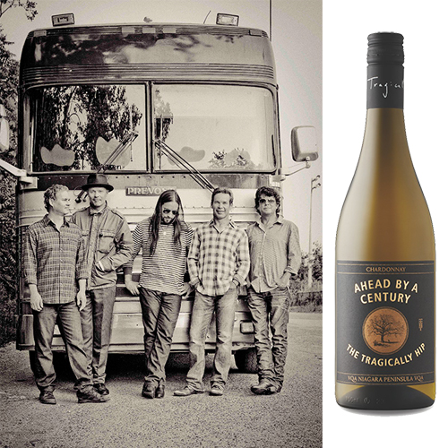 The Tragically Hip and a bottle of their Chardonnay