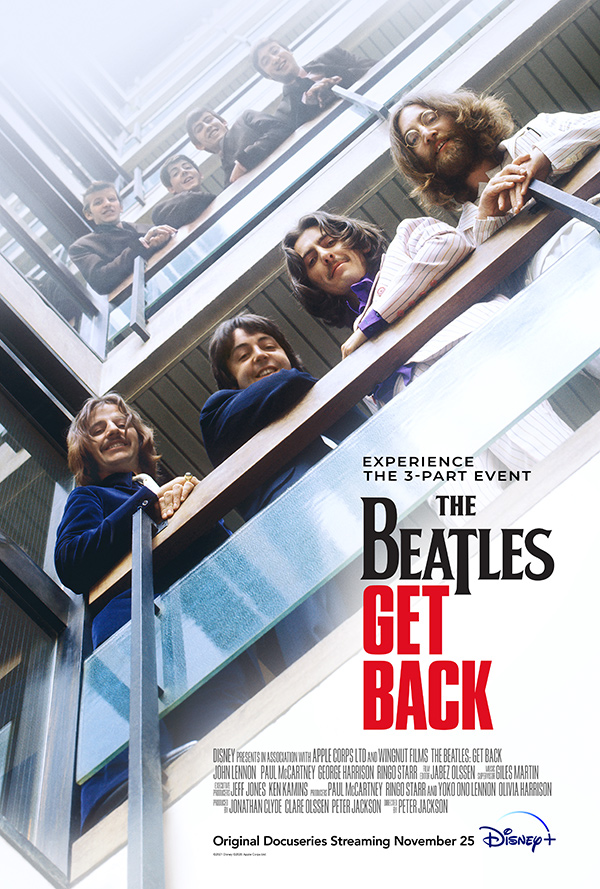 Movie poster for Get Back, The Beatles documentary.