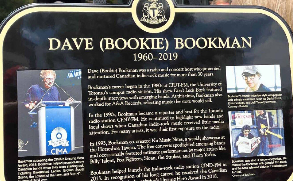 Dave Bookman plaque