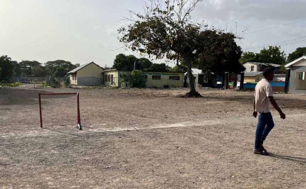 One of Trench Town’s football pitches.