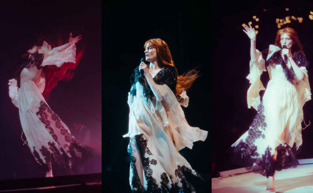 Florence and the Machine performing on stage. Photo by Lillie Eiger