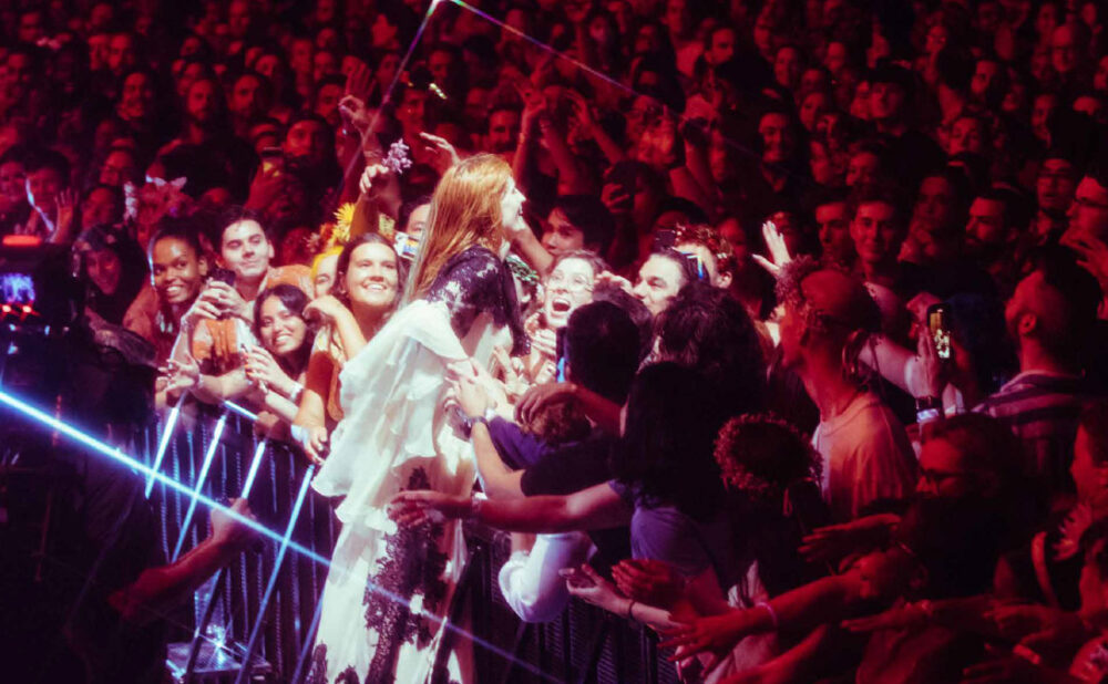 Florence and the Machine performing on stage. Photo by Lillie Eiger