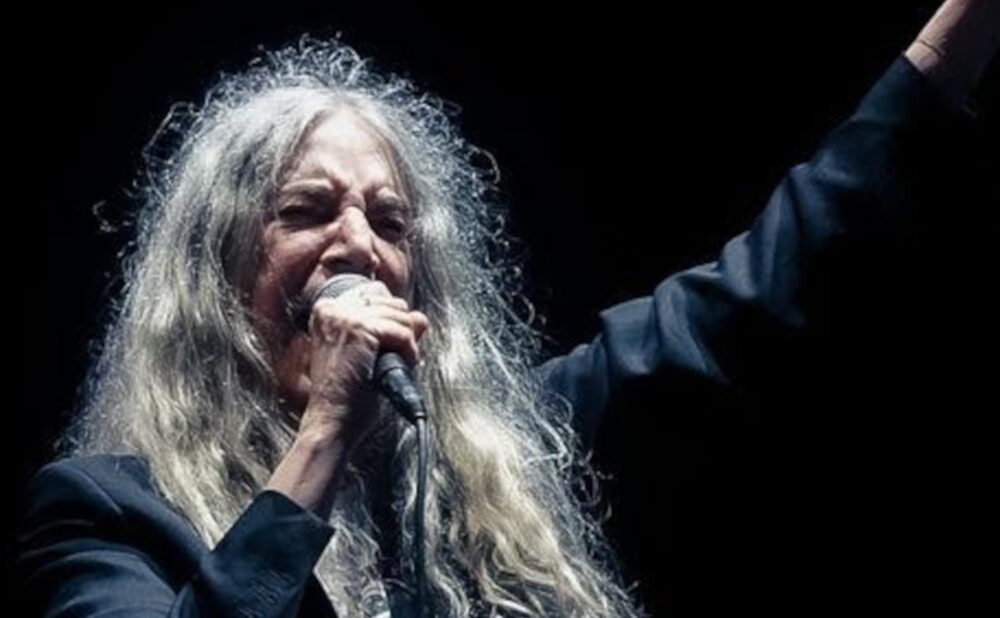 Patti Smith, the 76-year-old rock poet delivers every word with electrifying conviction