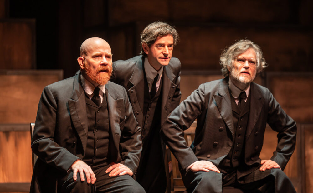 Graeme Somerville, Jordan Pettle, Ben Carlson in The Lehman Trilogy (Photos by Dahlia Katz)