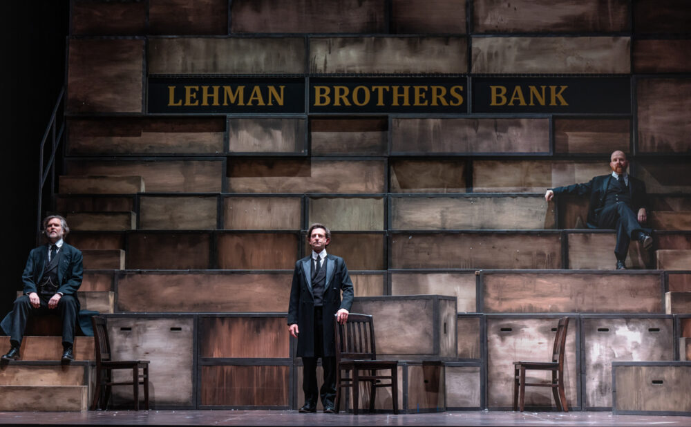 Graeme Somerville, Jordan Pettle, Ben Carlson in The Lehman Trilogy (Photos by Dahlia Katz)