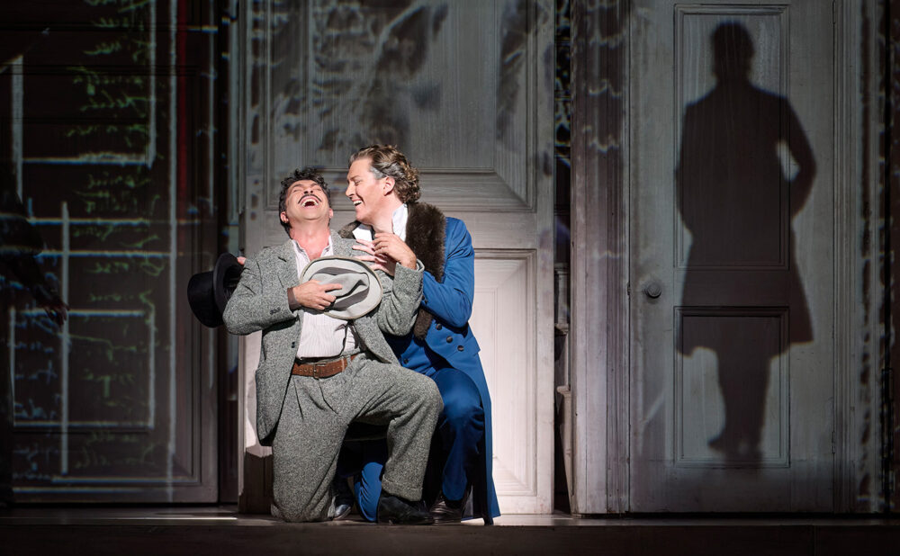 Paolo Bordogna, left, as Leporello and Gordon Bintner as Don Giovanni (Photo Michael Cooper)