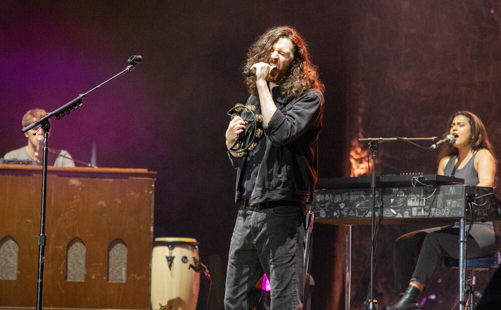 During Hozier’s set, he plays a new song, Nobody’s Soldier, an anti-war song (Photo Karen K. Tran)