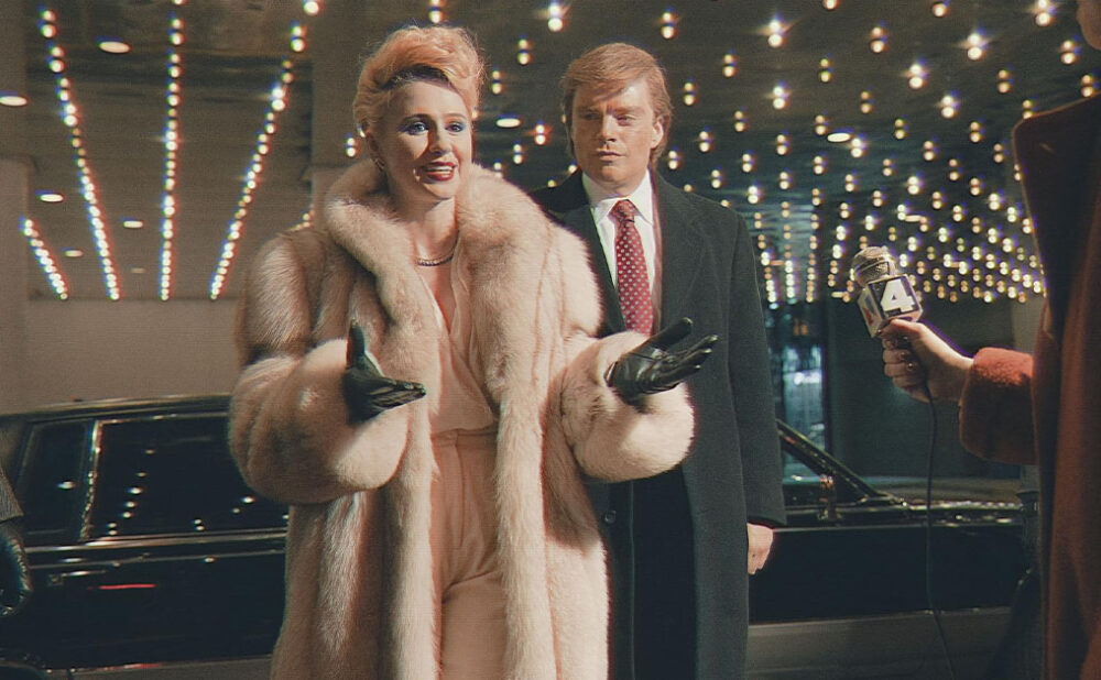 Sebastian Stan and Maria Bakalova in The Apprentice (2024)